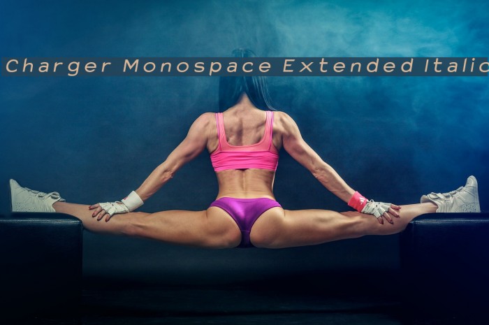Charger Monospace Extended Italic Font examples