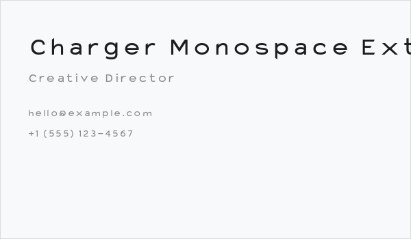Charger Monospace Extended Business Card
