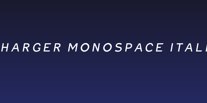Charger Monospace Italic Social Header