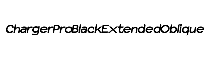 Charger Pro Black Extended Oblique Font