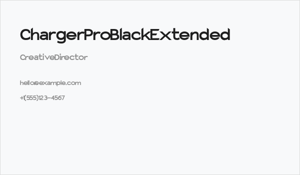 Charger Pro Black Extended Business Card