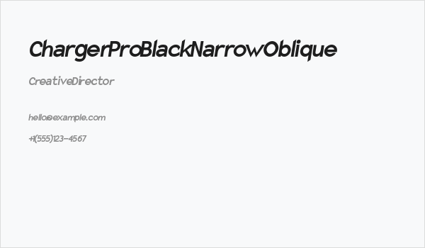 Charger Pro Black Narrow Oblique Business Card