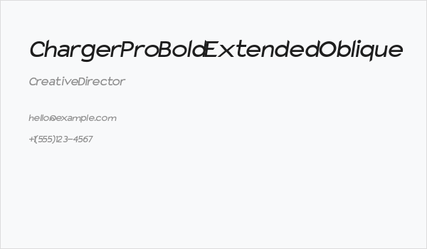 Charger Pro Bold Extended Oblique Business Card