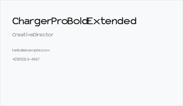 Charger Pro Bold Extended Business Card