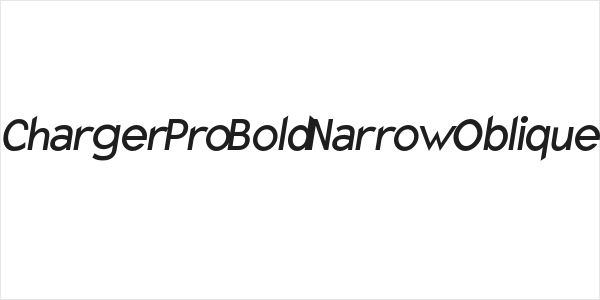 Charger Pro Bold Narrow Oblique Logo