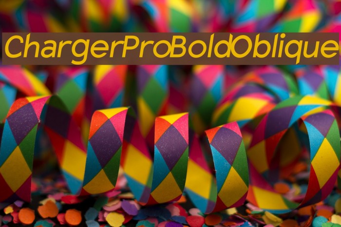 Charger Pro Bold Oblique Font examples