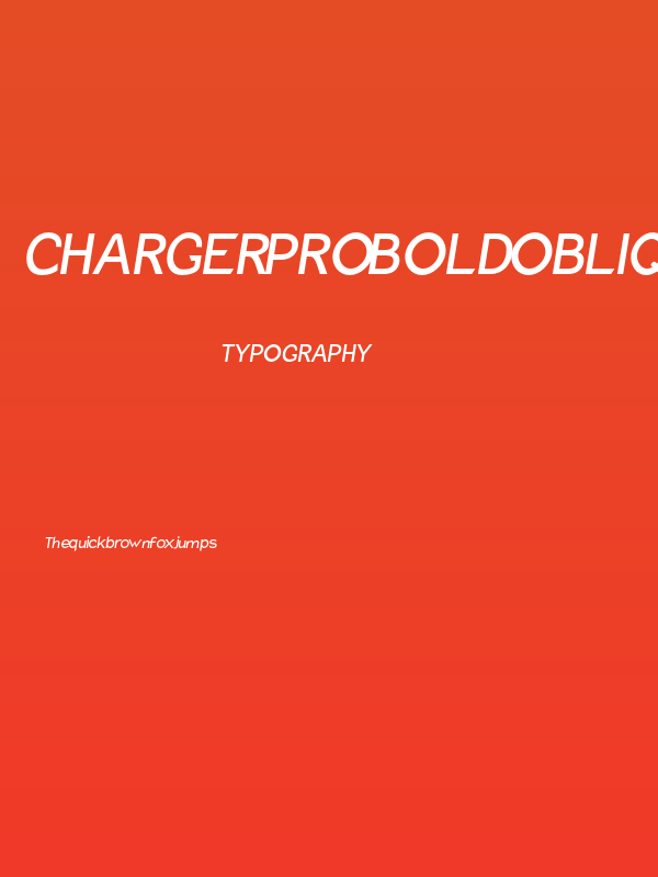Charger Pro Bold Oblique Poster