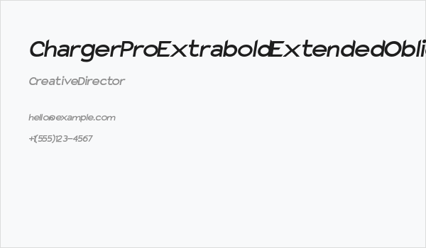 Charger Pro Extrabold Extended Oblique Business Card