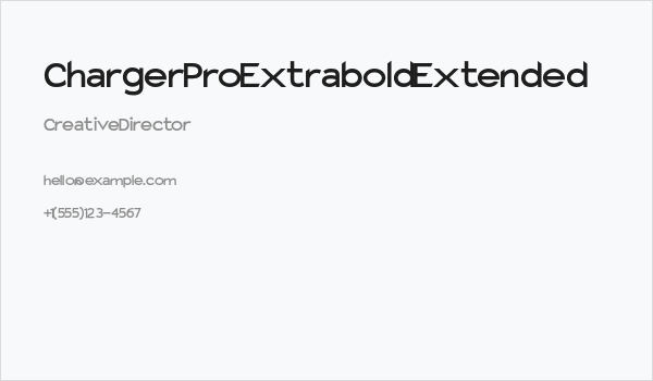 Charger Pro Extrabold Extended Business Card