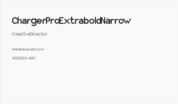 Charger Pro Extrabold Narrow Business Card