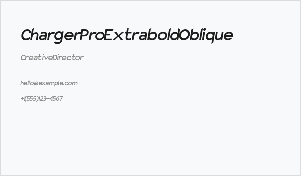 Charger Pro Extrabold Oblique Business Card