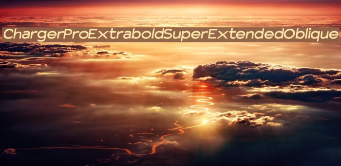 Charger Pro Extrabold SuperExtended Oblique Font examples