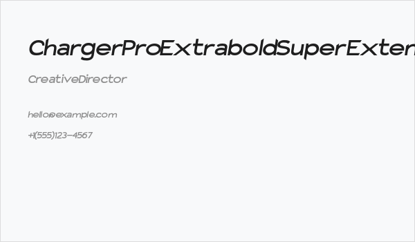 Charger Pro Extrabold SuperExtended Oblique Business Card