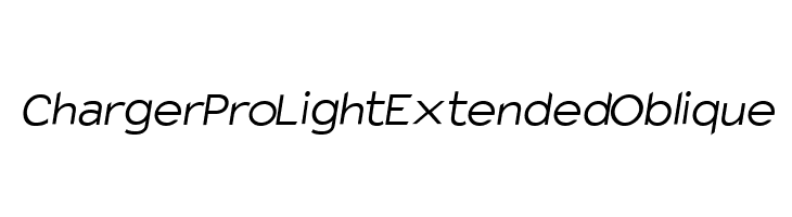 Charger Pro Light Extended Oblique Font