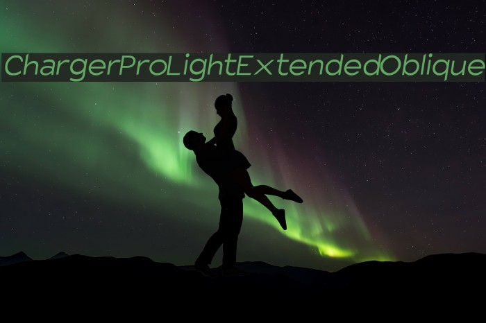 Charger Pro Light Extended Oblique Font examples