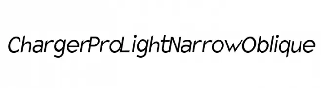 Charger Pro Light Narrow Oblique  नि: शुल्क फ़ॉन्ट्स डाउनलोड