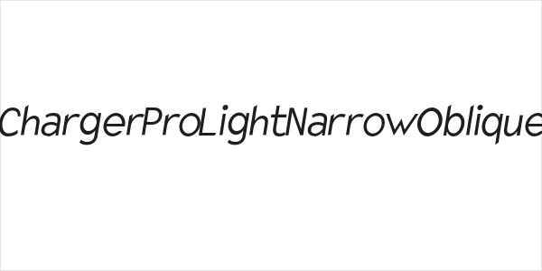 Charger Pro Light Narrow Oblique Logo