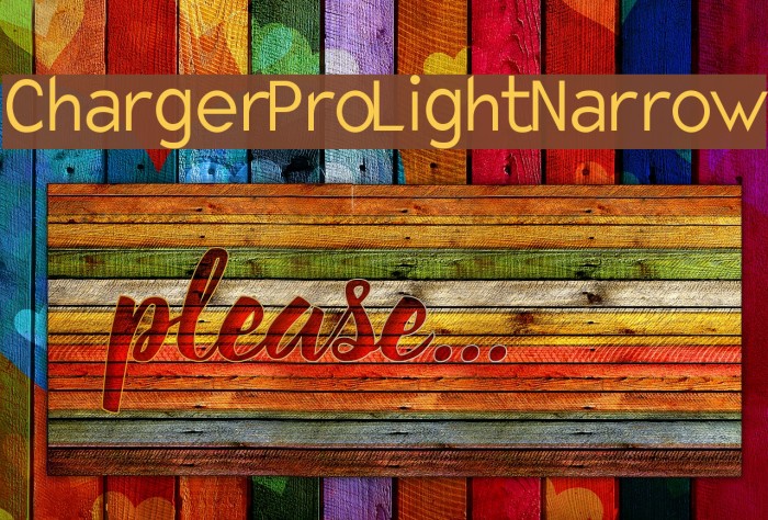 Charger Pro Light Narrow Font examples