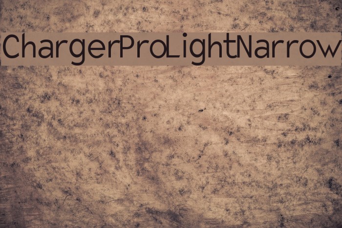 Charger Pro Light Narrow Font examples