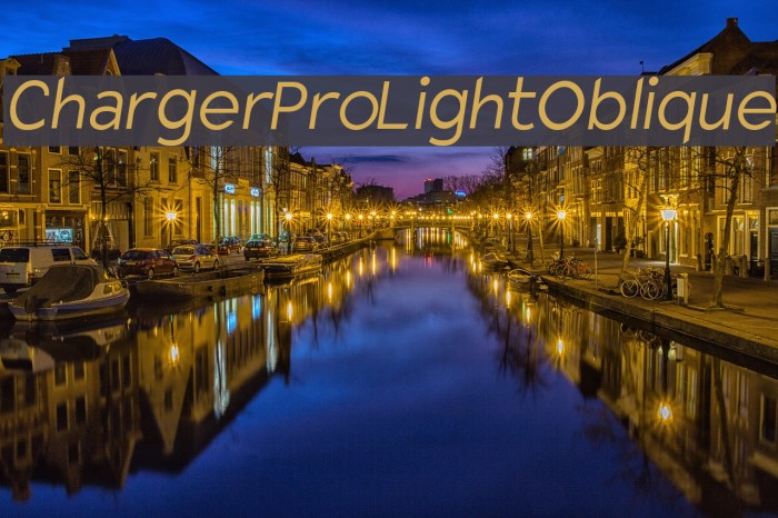 Charger Pro Light Oblique Font examples