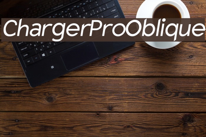 Charger Pro Oblique Font examples