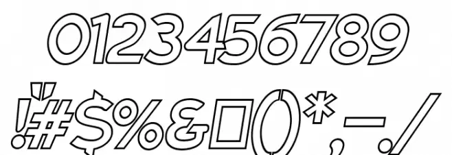 Charger Pro Outline Oblique Font OTHER CHARS