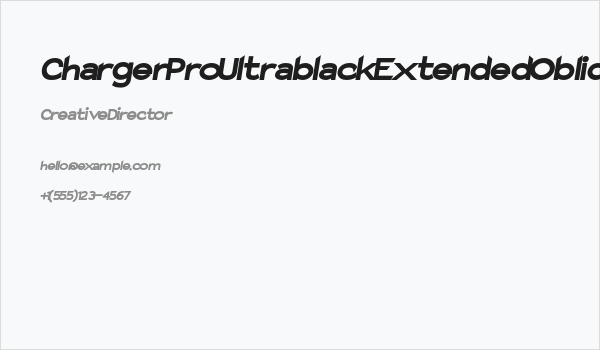 Charger Pro Ultrablack Extended Oblique Business Card