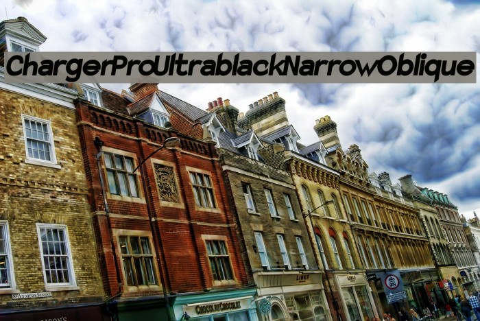 Charger Pro Ultrablack Narrow Oblique Font examples