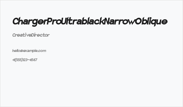 Charger Pro Ultrablack Narrow Oblique Business Card