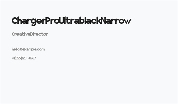Charger Pro Ultrablack Narrow Business Card