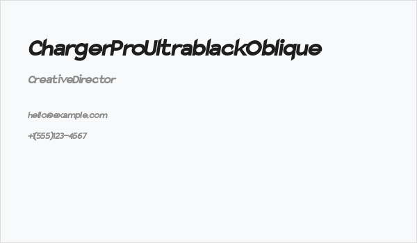 Charger Pro Ultrablack Oblique Business Card