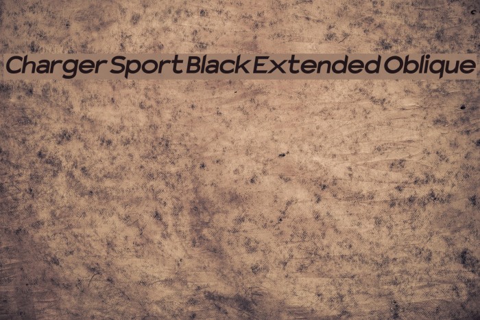 Charger Sport Black Extended Oblique Font examples
