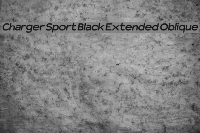 Charger Sport Black Extended Oblique Font examples