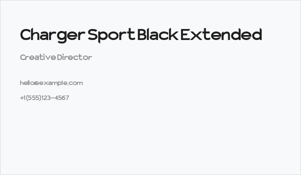 Charger Sport Black Extended Business Card