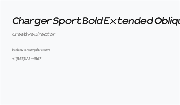 Charger Sport Bold Extended Oblique Business Card