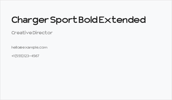 Charger Sport Bold Extended Business Card