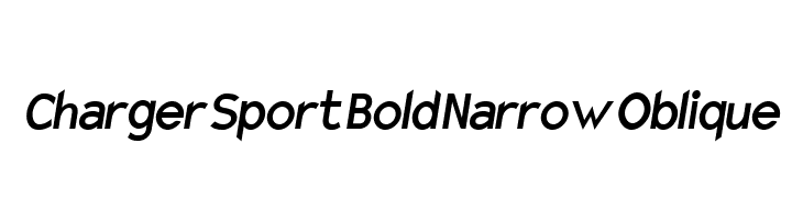 Charger Sport Bold Narrow Oblique Font