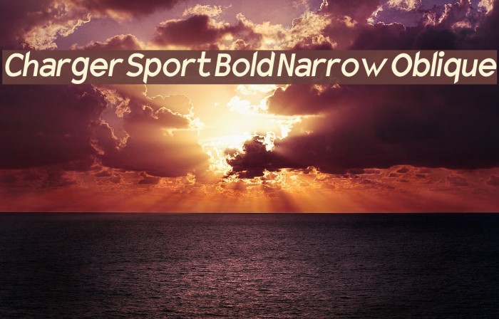 Charger Sport Bold Narrow Oblique Font examples
