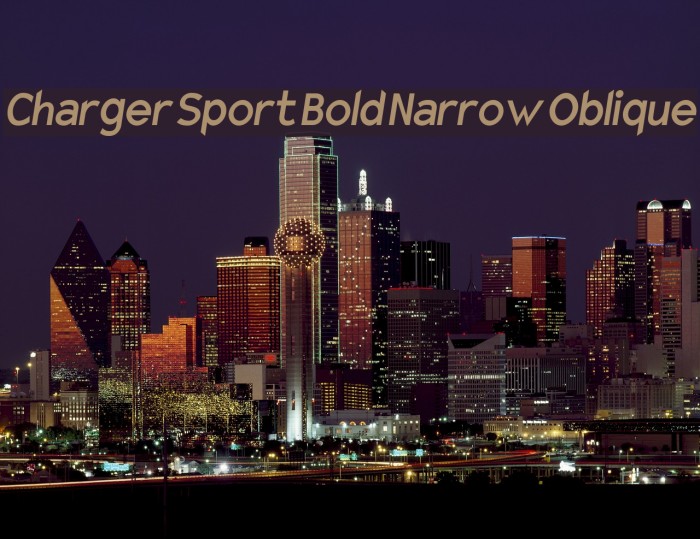 Charger Sport Bold Narrow Oblique Font examples