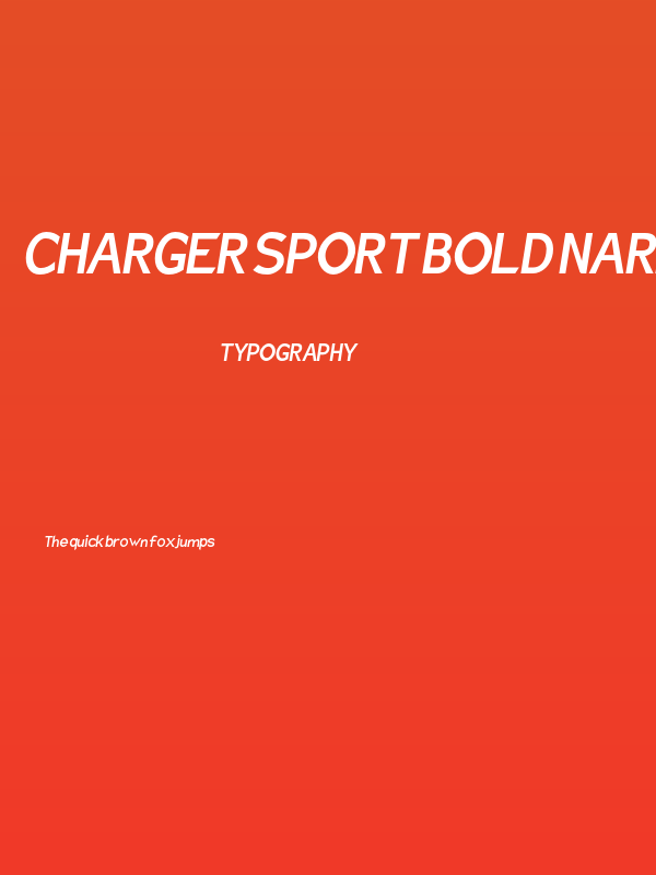 Charger Sport Bold Narrow Oblique Poster