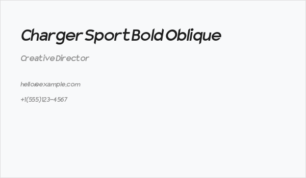 Charger Sport Bold Oblique Business Card