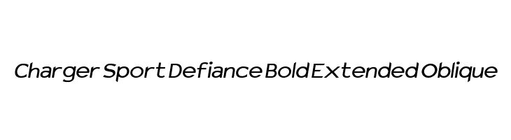 Charger Sport Defiance Bold Extended Oblique Font
