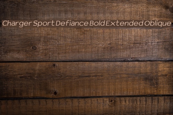 Charger Sport Defiance Bold Extended Oblique Font examples