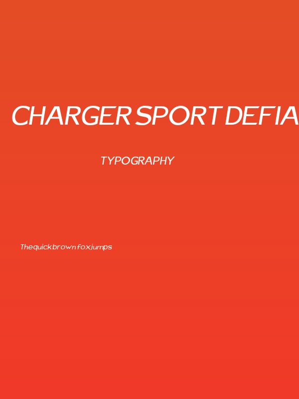 Charger Sport Defiance Bold Extended Oblique Poster