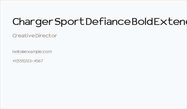Charger Sport Defiance Bold Extended Business Card