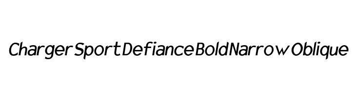 Charger Sport Defiance Bold Narrow Oblique Font