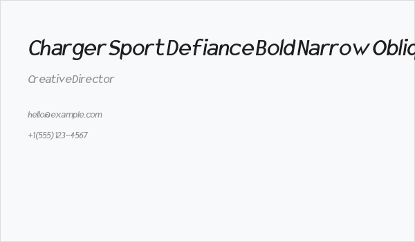 Charger Sport Defiance Bold Narrow Oblique Business Card