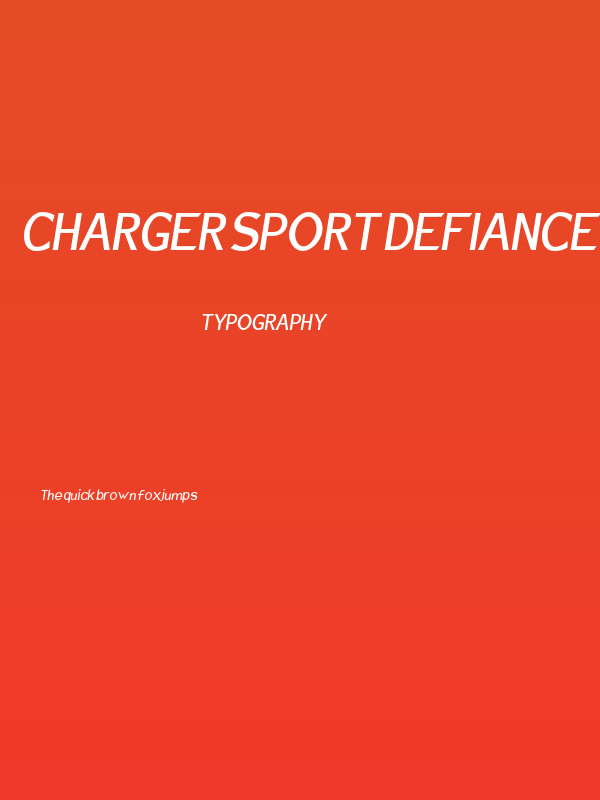 Charger Sport Defiance Bold Narrow Oblique Poster