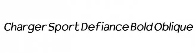 Charger Sport Defiance Bold Oblique  font caratteri gratis