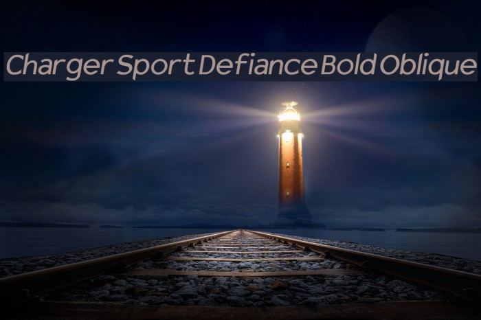 Charger Sport Defiance Bold Oblique Font examples